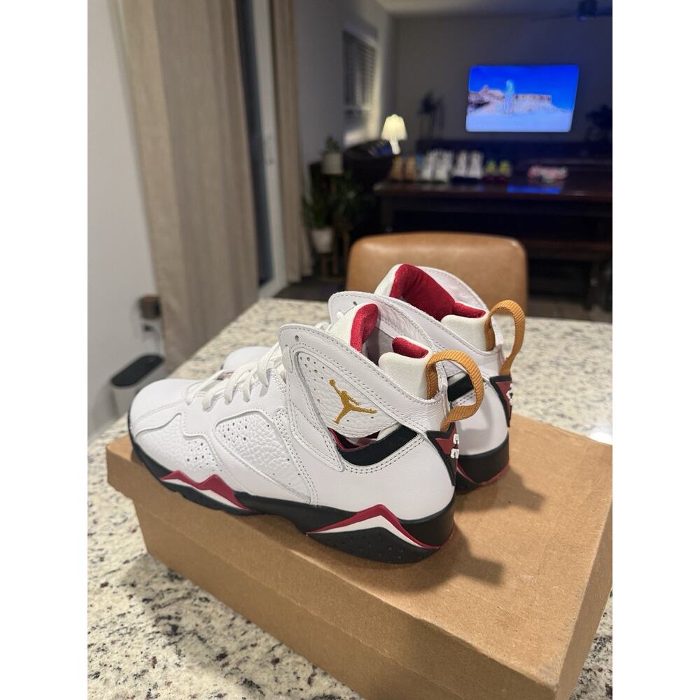Air Jordan 7 Cardinal 2022 GS White Red Gold Size 6Y Women’s 7.5 - Picture 7 of 10